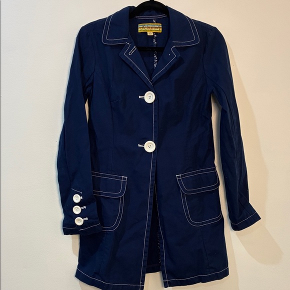 Libertine Jackets & Blazers - Navy coat with White Buttons and pockets
